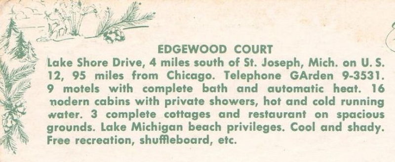 Edgewood Court Motel - Vintage Postcard (newer photo)